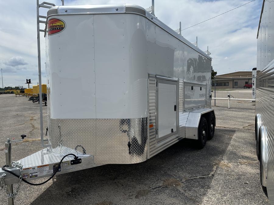 2025 Aluminum Construction Workhorse Cargo 81"x16' Bumper Pull with Exterior Tool Storage access, Ladder Rack/Cat Walk on roof and interior Tool Crib Image 2