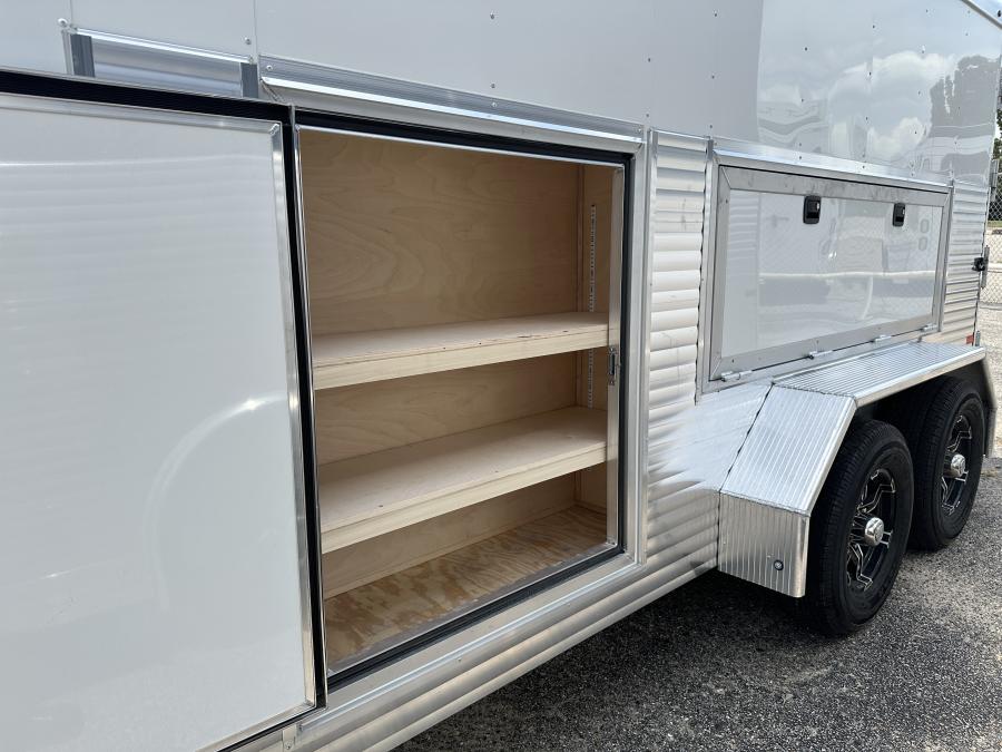 2025 Aluminum Construction Workhorse Cargo 81"x16' Bumper Pull with Exterior Tool Storage access, Ladder Rack/Cat Walk on roof and interior Tool Crib Image 3