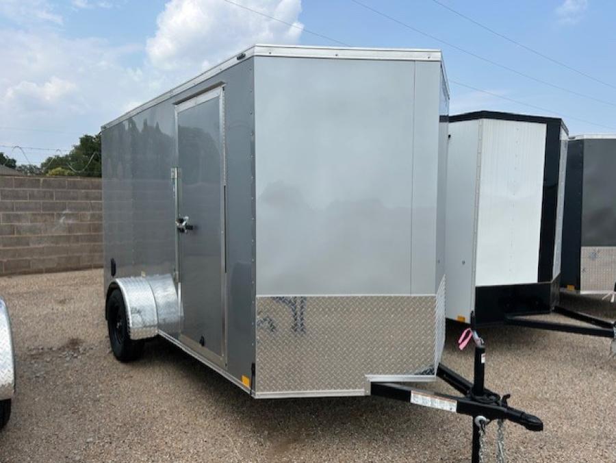 STAS STALL 6X12 X6'6" SA SILVER RAMP DOOR STD Image 1