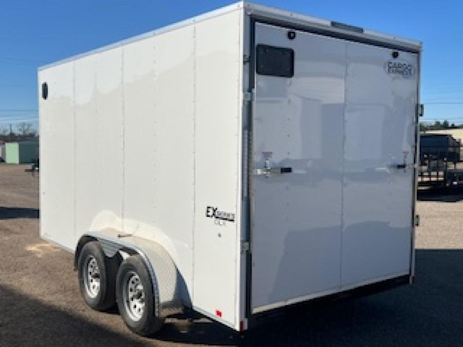 2025 Cargo Express 7X14 White DLX Flat Top V-nose Enclosed Cargo image 1