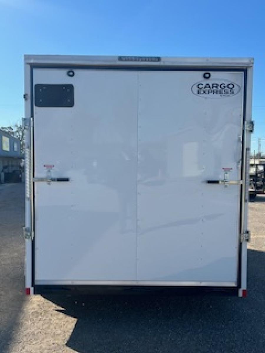 2025 Cargo Express 7X14 White DLX Flat Top V-nose Enclosed Cargo image 2