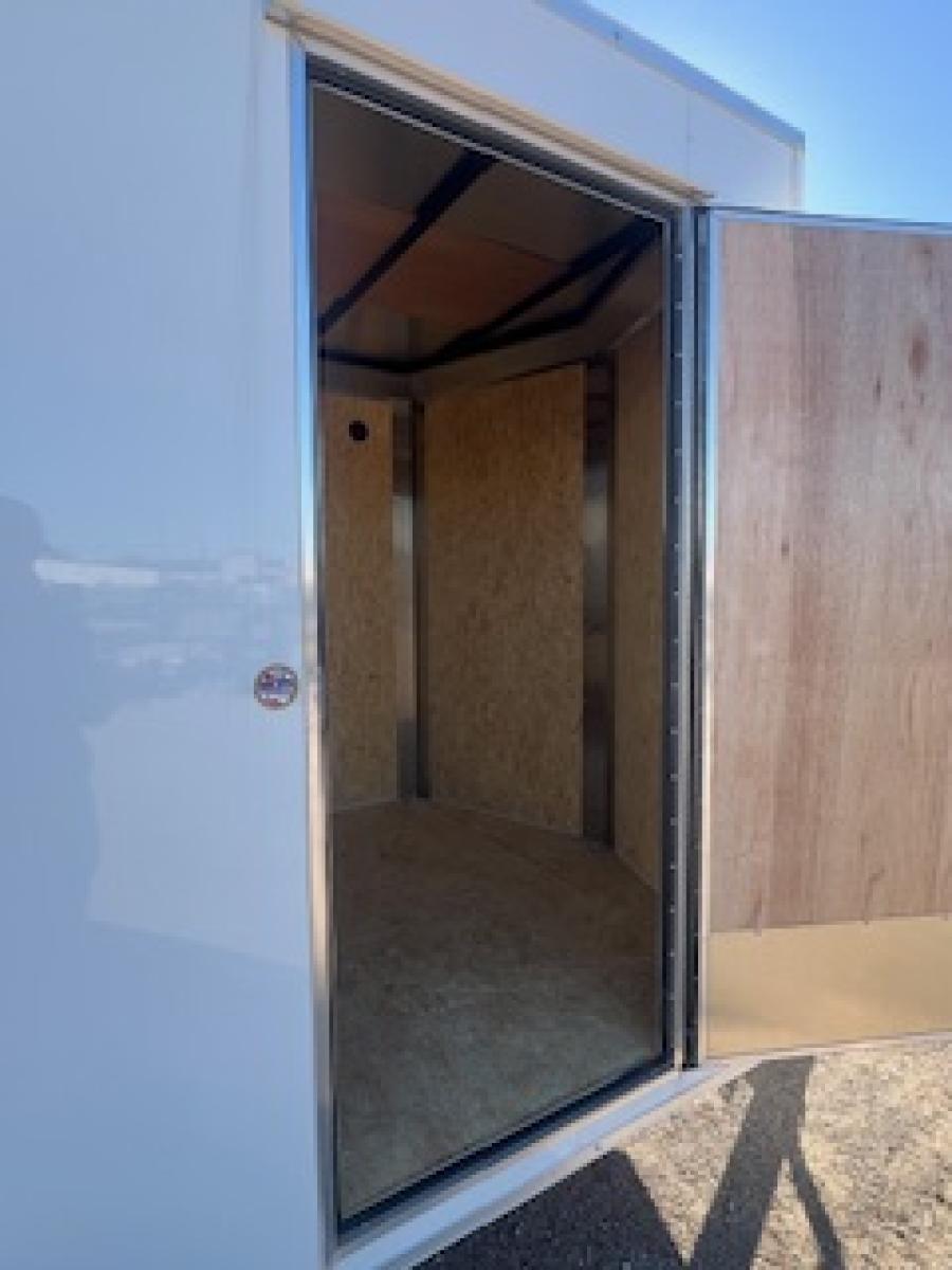 2025 Cargo Express 7X14 White DLX Flat Top V-nose Enclosed Cargo image 5