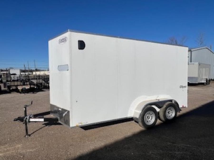 2025 Cargo Express 7X14 White DLX Flat Top V-nose Enclosed Cargo image 0