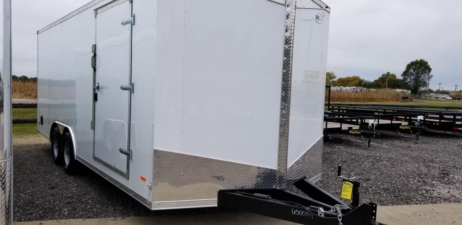 RC Trailers RWT 8.5×20 tandem-axle wedge enclosed trailer, 6.5′ interior height, ramp door, brakes image 1