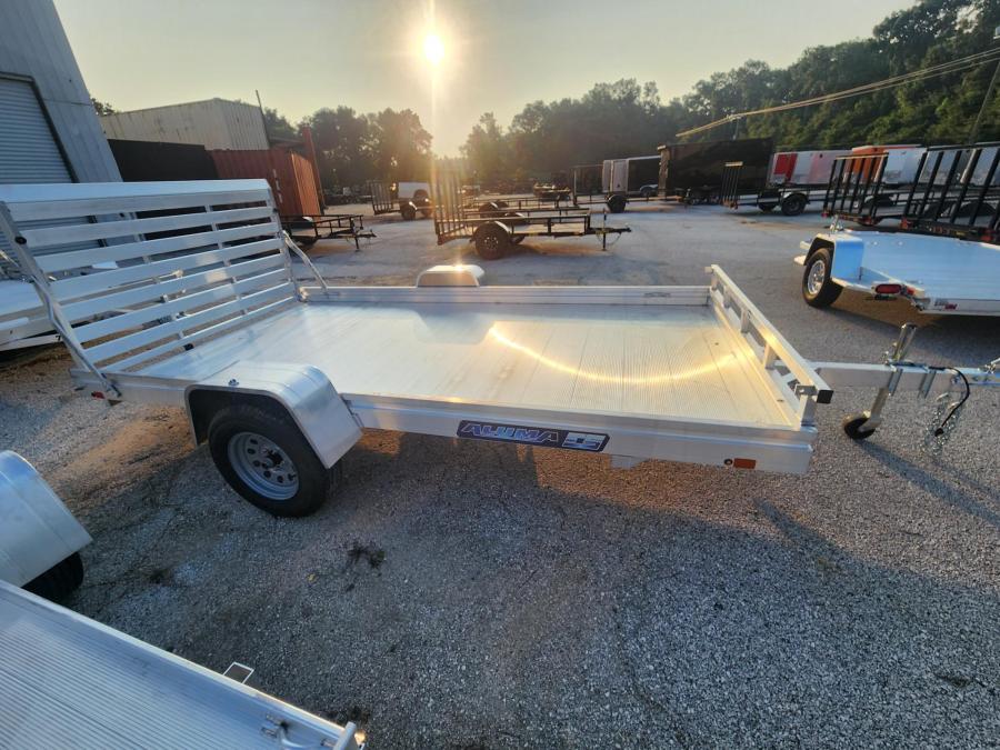 7812 Aluma 78" x 147" Single Axle Utility, Ramp, Alum Wheels, Ladder Rack Pkg, LED LTS, All Aluminum Image 0