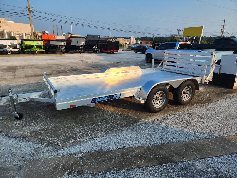 Aluma 7814 78"X172.5" Tandem Axle, Ladder Rack Pkg, Bi-Fold Gate, Aluminum Wheels, LED LTS, All Aluminum Image 1