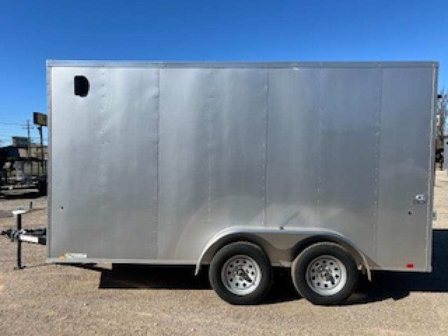 2025 Cargo Express Silver 7X14 DLX Flat Top V-nose Enclosed Cargo Image 0