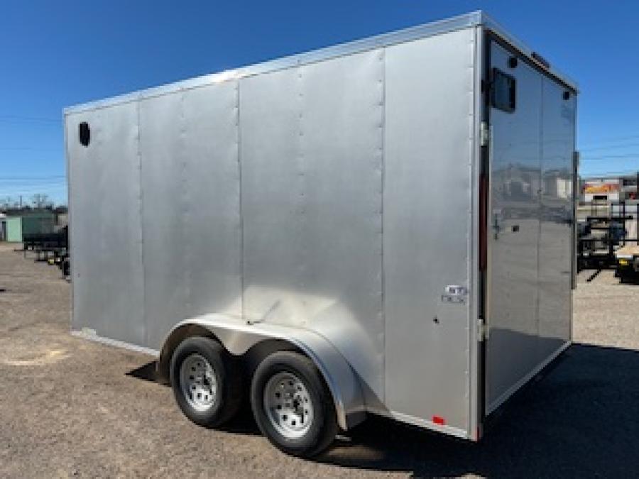 2025 Cargo Express Silver 7X14 DLX Flat Top V-nose Enclosed Cargo Image 1