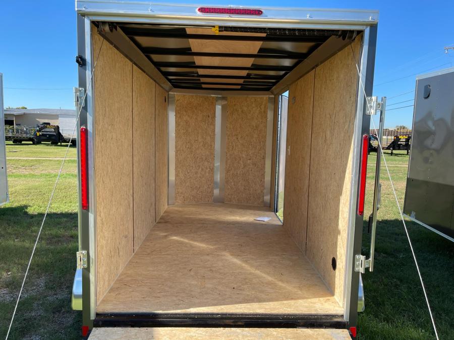 2025 LOOK-DLX Enclosed Cargo 7K# (6’x12’x6.5’IH) V-Nose, Tandem Axle, Rear Ramp Door-CHARCOAL #121371 Image 1