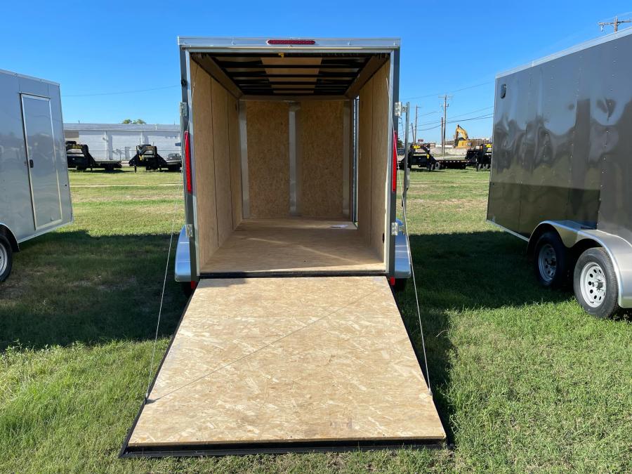 2025 LOOK-DLX Enclosed Cargo 7K# (6’x12’x6.5’IH) V-Nose, Tandem Axle, Rear Ramp Door-CHARCOAL #121371 Image 2