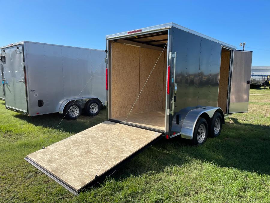 2025 LOOK-DLX Enclosed Cargo 7K# (6’x12’x6.5’IH) V-Nose, Tandem Axle, Rear Ramp Door-CHARCOAL #121371 Image 3
