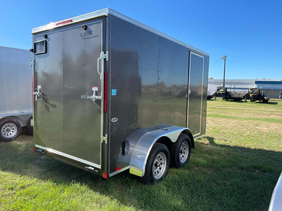 2025 LOOK-DLX Enclosed Cargo 7K# (6’x12’x6.5’IH) V-Nose, Tandem Axle, Rear Ramp Door-CHARCOAL #121371 Image 4