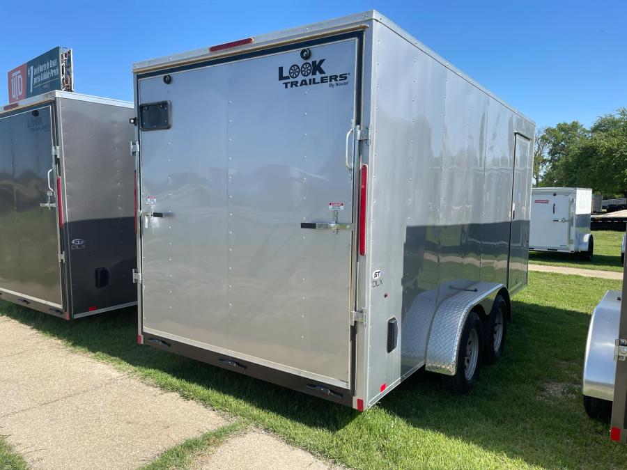 2025 LOOK-DLX Enclosed Cargo 7K# (7’x14’x7’IH) V-Nose, Tandem Axle, Rear Ramp Door-SILVER #121336 Image 2