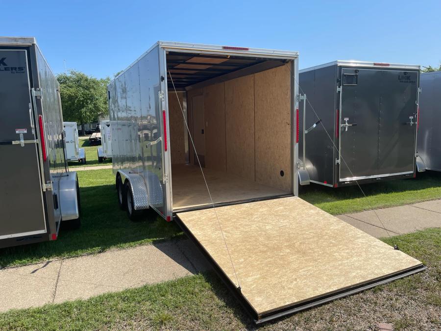 2025 LOOK-DLX Enclosed Cargo 7K# (7’x14’x7’IH) V-Nose, Tandem Axle, Rear Ramp Door-SILVER #121336 Image 3