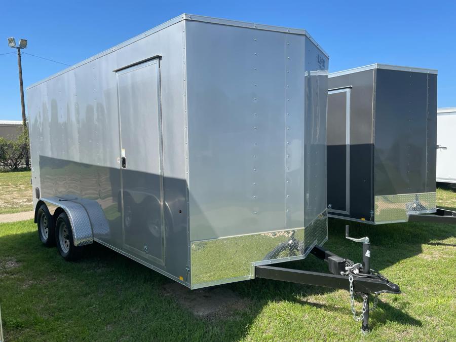 2025 LOOK-DLX Enclosed Cargo 7K# (7’x14’x7’IH) V-Nose, Tandem Axle, Rear Ramp Door-SILVER #121336 Image 6