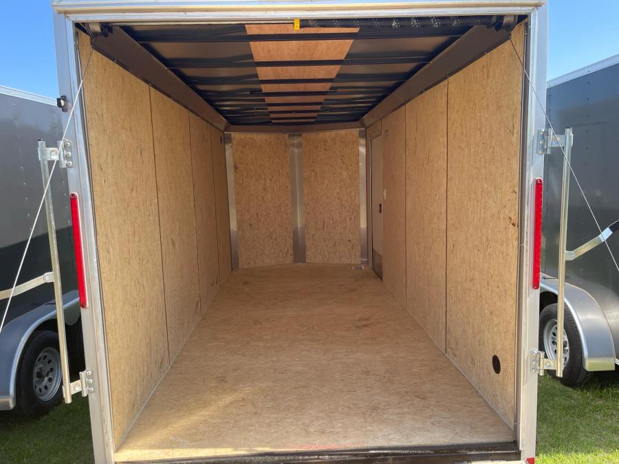 2025 LOOK-DLX Enclosed Cargo 7K# (7’x14’x7’IH) V-Nose, Tandem Axle, Rear Ramp Door-SILVER #121336 Image 7