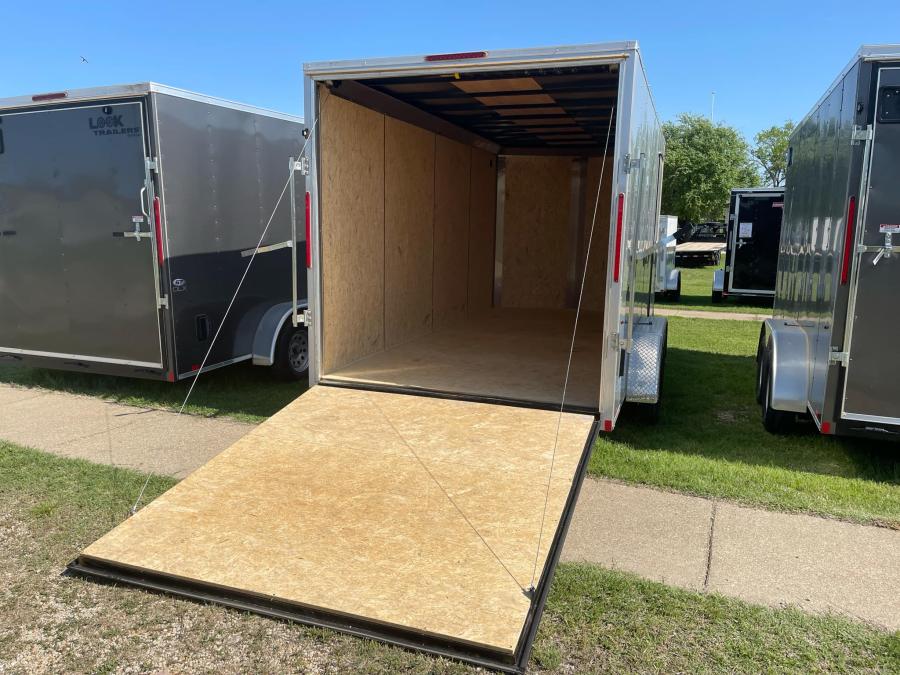 2025 LOOK-DLX Enclosed Cargo 7K# (7’x14’x7’IH) V-Nose, Tandem Axle, Rear Ramp Door-SILVER #121336 Image 8