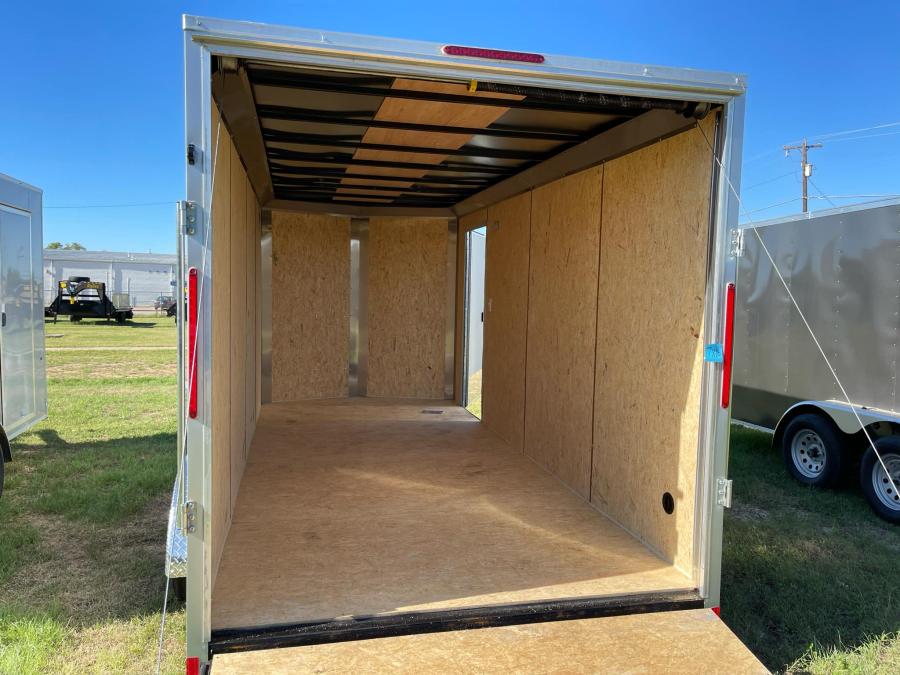2025 LOOK-EX DLX Enclosed Cargo 7K# (7’x16’x7’IH) V-Nose, Tandem Axle, Rear Ramp Door-SILVER #121337 Image 1
