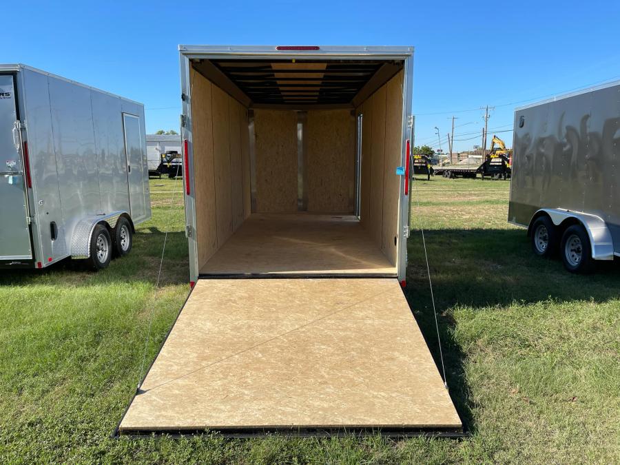 2025 LOOK-EX DLX Enclosed Cargo 7K# (7’x16’x7’IH) V-Nose, Tandem Axle, Rear Ramp Door-SILVER #121337 Image 2