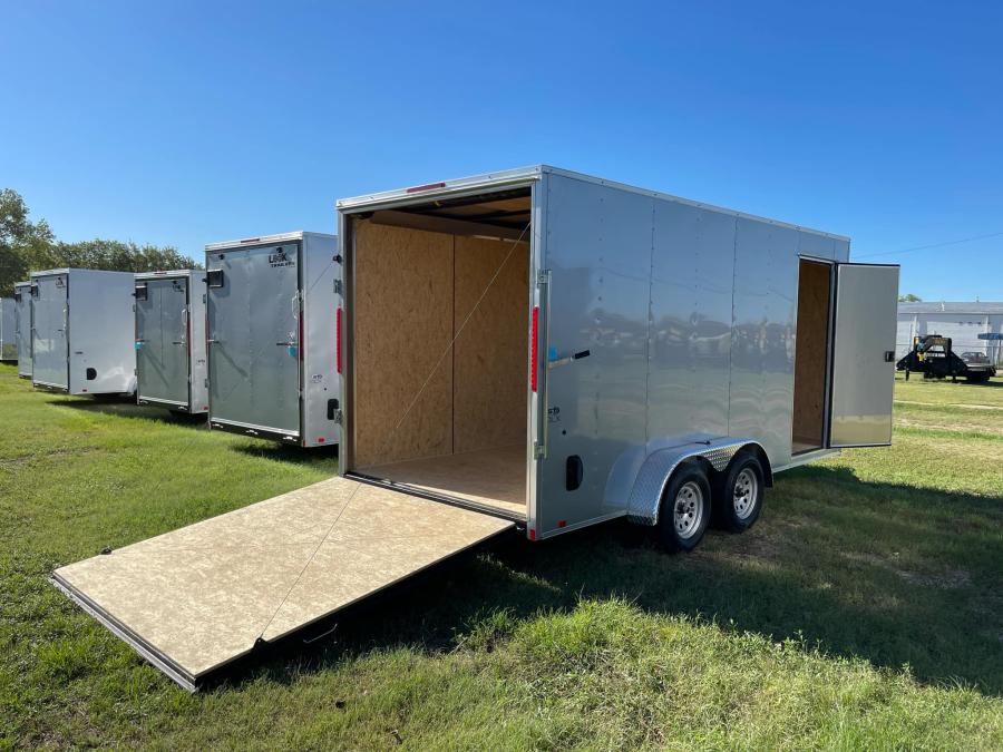 2025 LOOK-EX DLX Enclosed Cargo 7K# (7’x16’x7’IH) V-Nose, Tandem Axle, Rear Ramp Door-SILVER #121337 Image 0