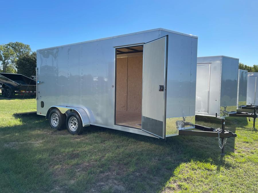 2025 LOOK-EX DLX Enclosed Cargo 7K# (7’x16’x7’IH) V-Nose, Tandem Axle, Rear Ramp Door-SILVER #121337 Image 3