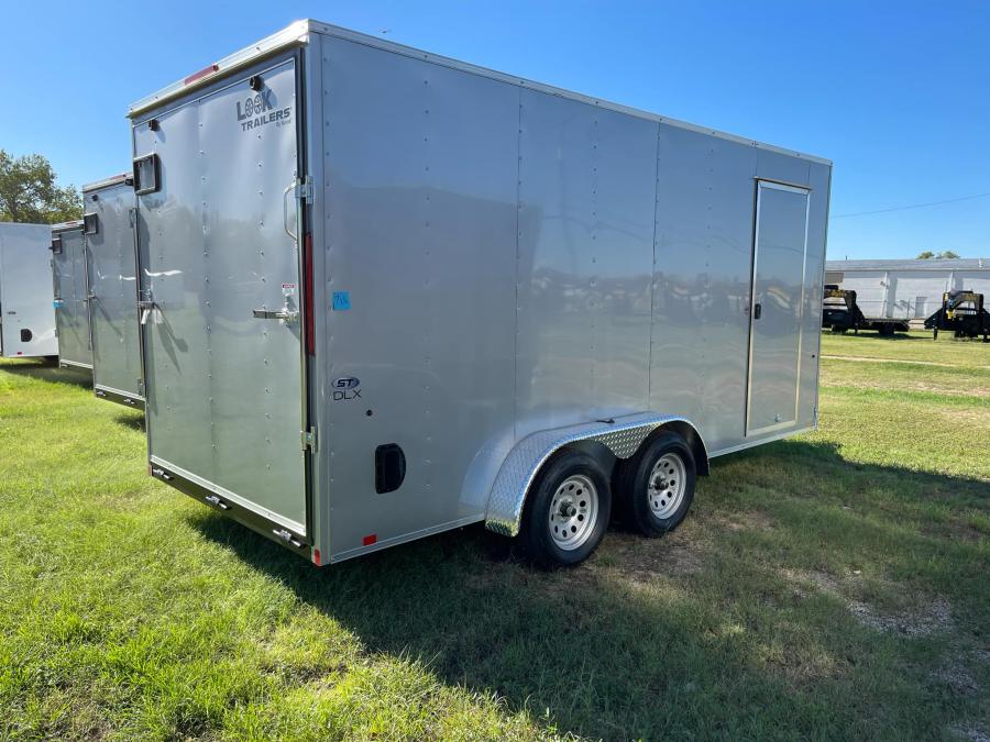 2025 LOOK-EX DLX Enclosed Cargo 7K# (7’x16’x7’IH) V-Nose, Tandem Axle, Rear Ramp Door-SILVER #121337 Image 4