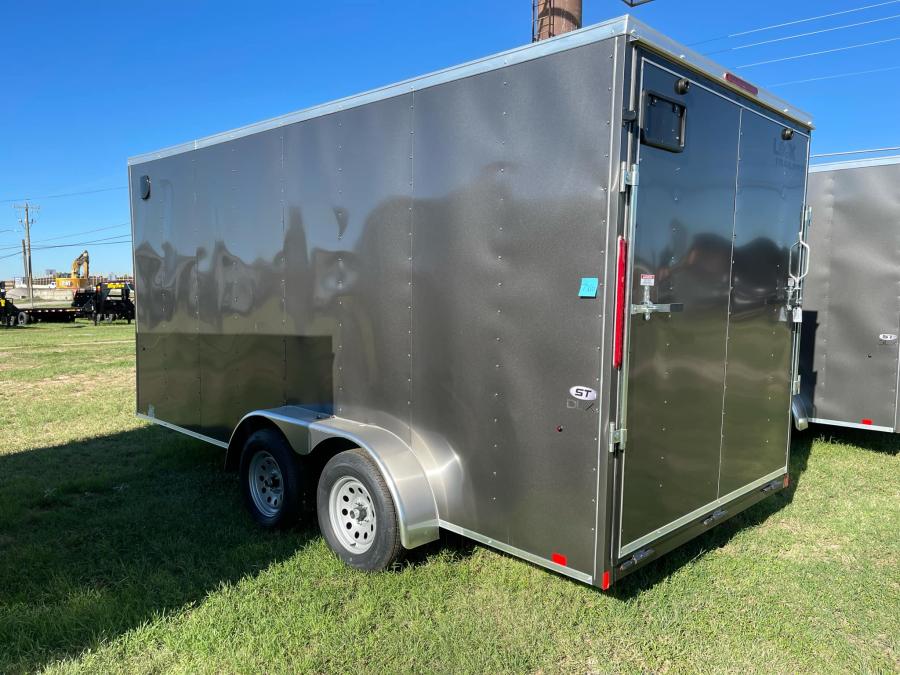 2025 LOOK-EX DLX Enclosed Cargo 7K# (7’x16’x7’IH) V-Nose, Tandem Axle, Rear Ramp Door-CHARCO #121373 Image 1