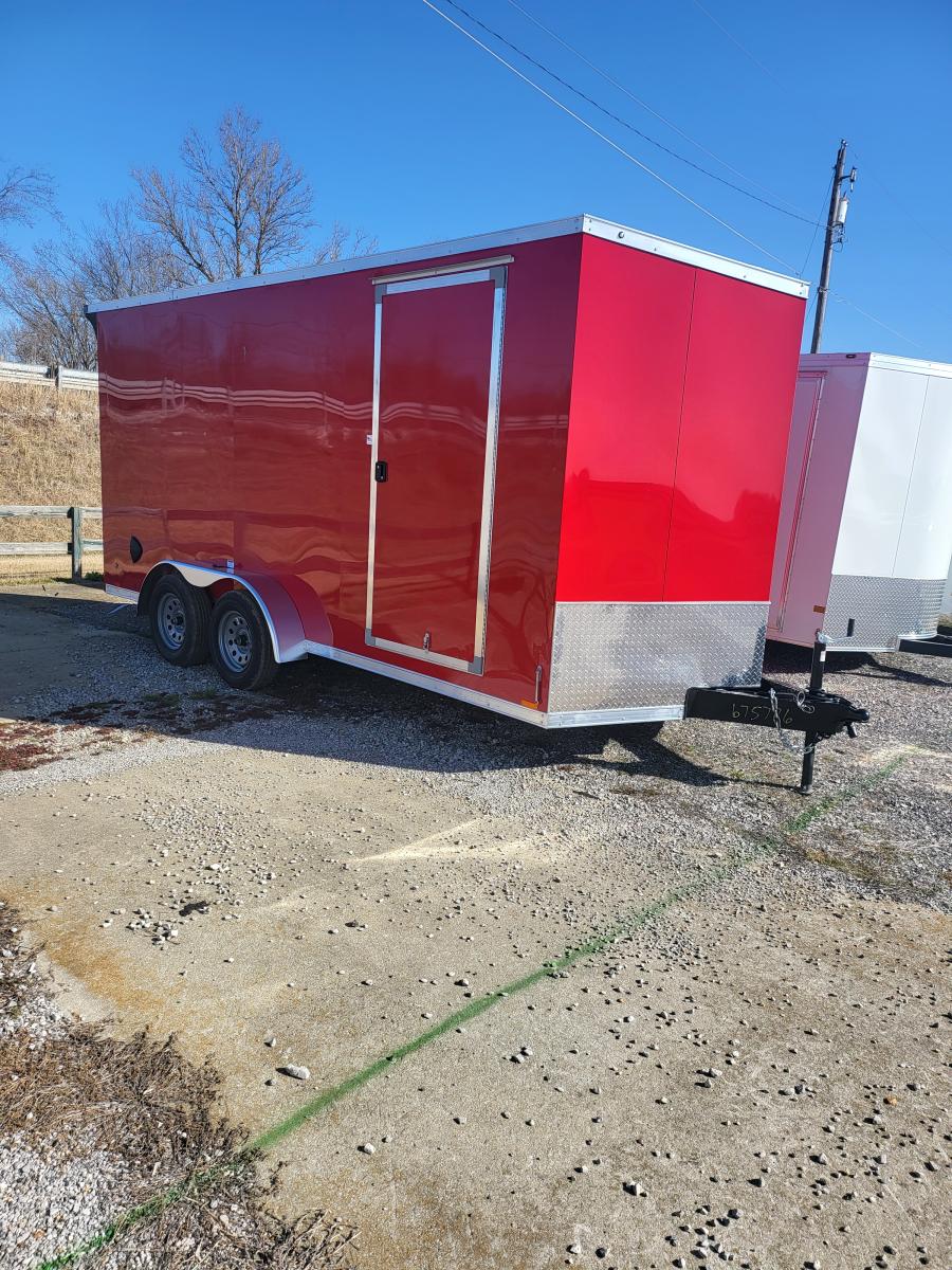 RDLX 7 x 14 TANDEM AXLE FLAT TOP WEDGE ENCLOSED TRAILER BY RC Image 0