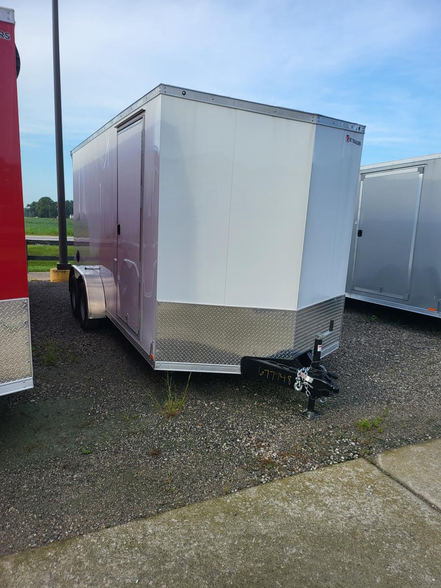 7 x 14 TA FLAT TOP WEDGE ENCLOSED TRAILER BY RC Image 0