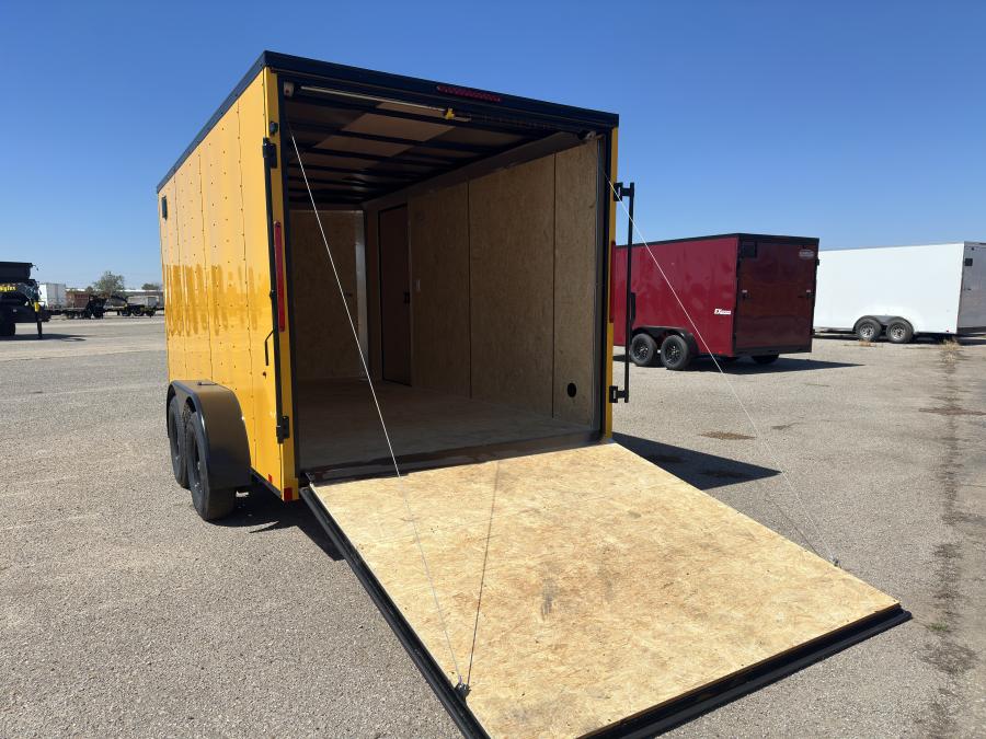 7X14 Cargo Express Deluxe Flat Top, V-Nose Enclosed Bumper Pull Cargo Trailer Image 1