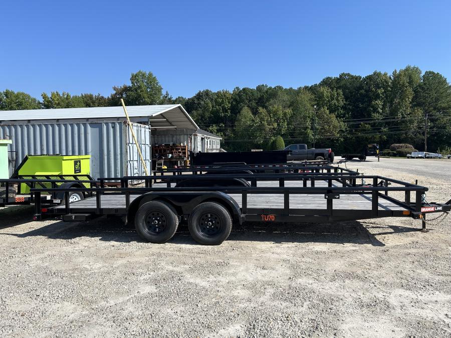 Big Tex TU70 7K TAND PIPE UTL 83"X20 4SIR SPMT BRK2 BK ORANGE LINE Image 0