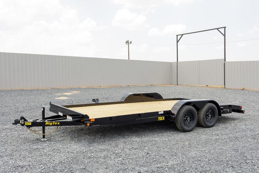 Big Tex TH70 7K TAND CAR HAULER 83"x18 OL 4SIR, SPMT, 2-BRK, BLK, Image 1