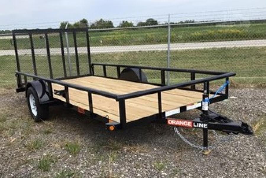 Big Tex SU35 2,995# SA UTL 77"x12 4RG SPMT BK ORANGE LINE TRL Image 0