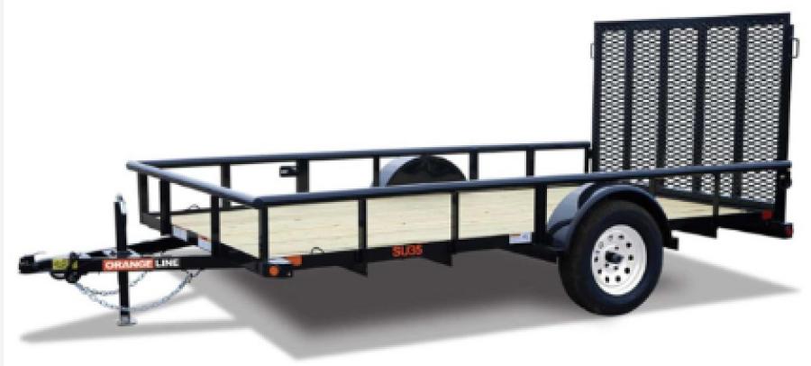 Big Tex SU35 2,995# SA UTL 77"x14 4RG SPMT BLACK ORANGE LINE Image 0