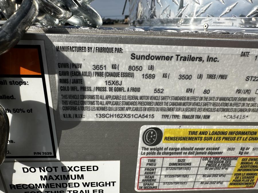 CARG Cargo 16 Bumper Pull Sunlite Trailer by Sundowner Image 3