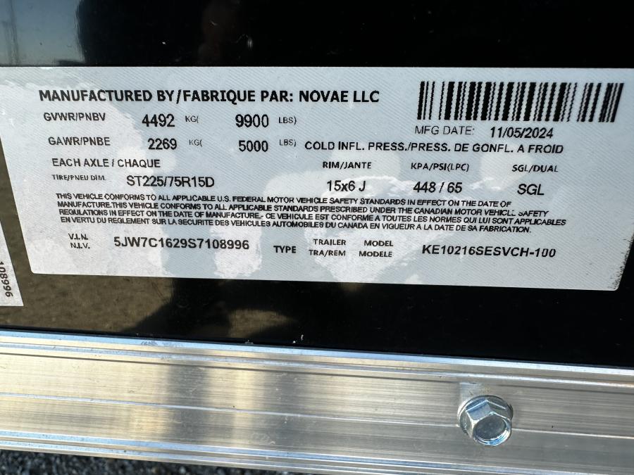 8-1/2 X 16 FLAT TOP SLOPE V-NOSE  Cargo Trailer Image 4