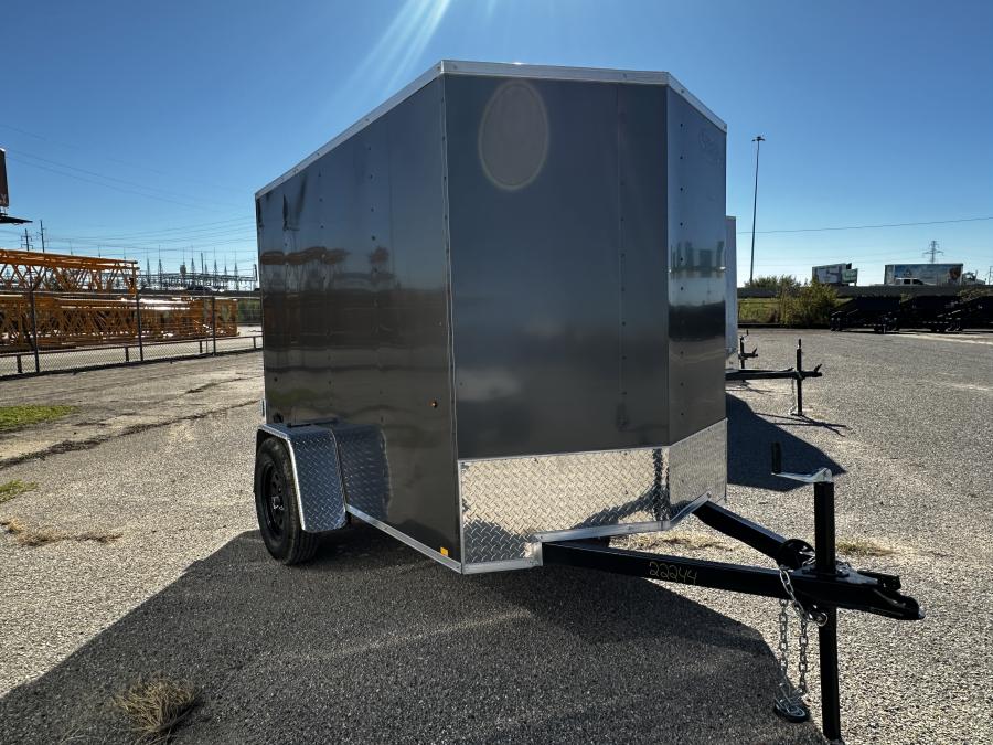 5X8  DLX FLAT TOP V NOSE Enclosed CARGO TRAILER Image 1