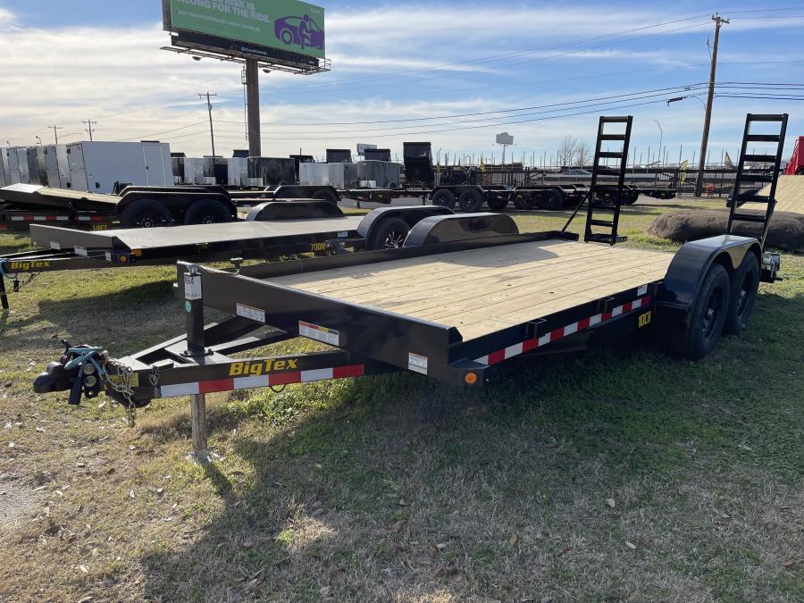 Big Tex 10CH, Car Hauler, 83″ x 18′, 9.9K, Dovetail, 5′ Stand Up Ramps image 1