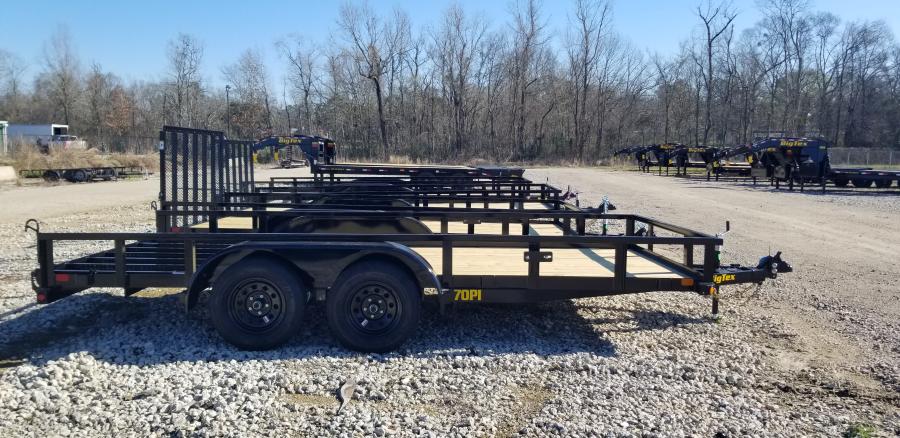 Big Tex 70PI 7K TAND SQ TU UTL 83"x16 2 BRAKES, BLK Image 2