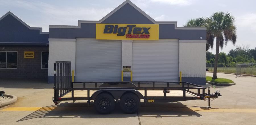 Big Tex 70PI 7K TAND SQ TU UTL 83"x16 2 BRAKES, BLK Image 1