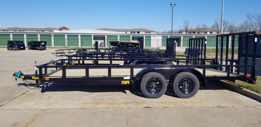 Big Tex 70PI 7K TAND SQ TU UTL 83"x18 2 BRAKES, BLK Image 0