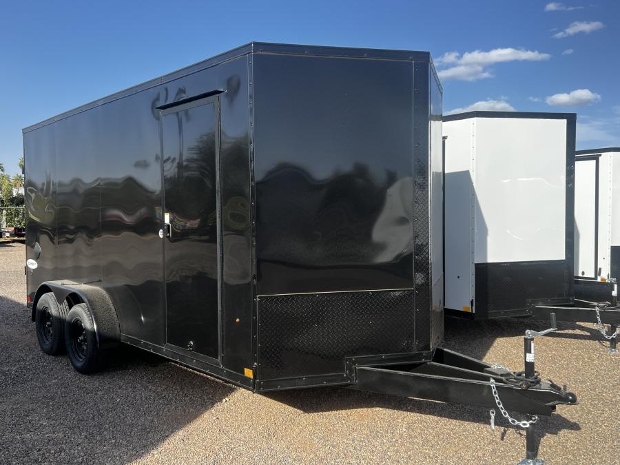 K84 7X16 XKL FLAT TOP V NOSE ENCL CARGO TRAILER Image 0