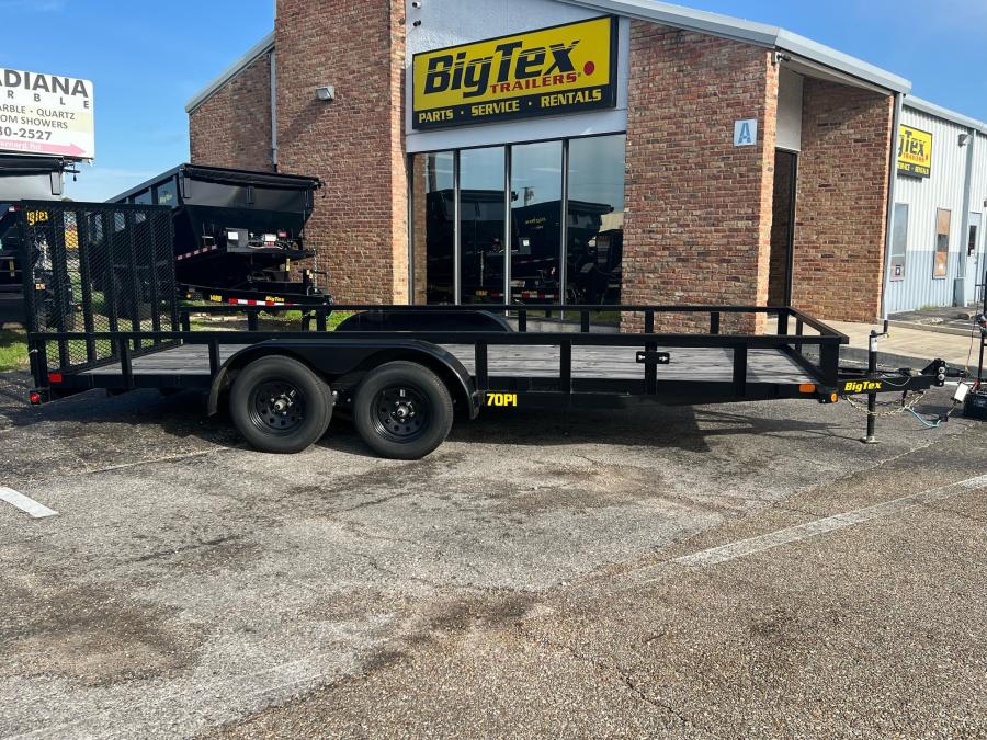 Big Tex 70PI 7K TAND SQ TU UTL 83″x18 2 BRAKES, BLK image 1