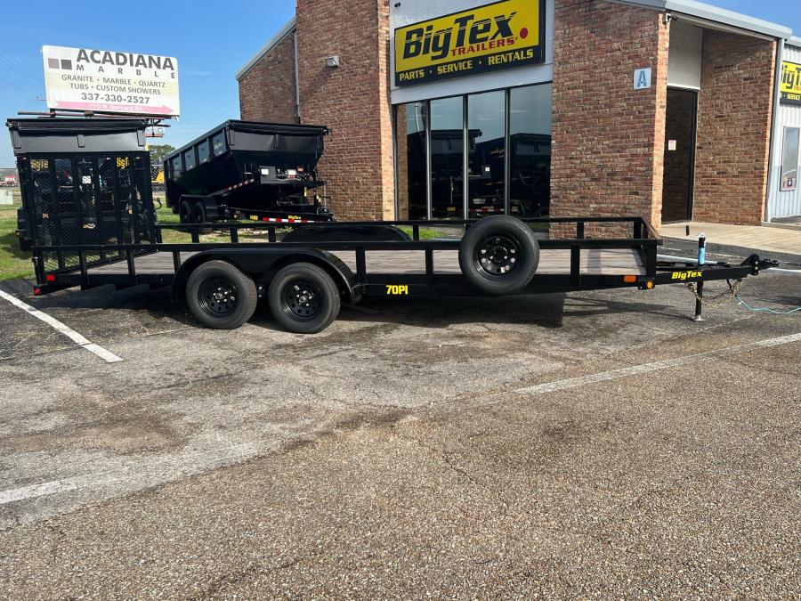 Big Tex 70PI 7K TAND SQ TU UTL 83″X20 2 BRAKES, BLK image 1