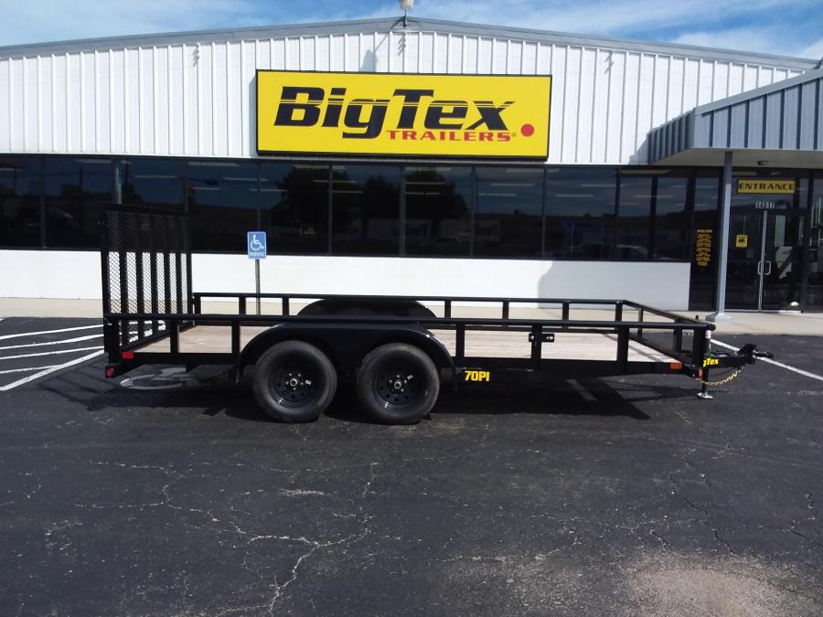 Big Tex 70PI 7K TAND SQ TU UTL 83″x16 2 BRAKES, BLK image 0