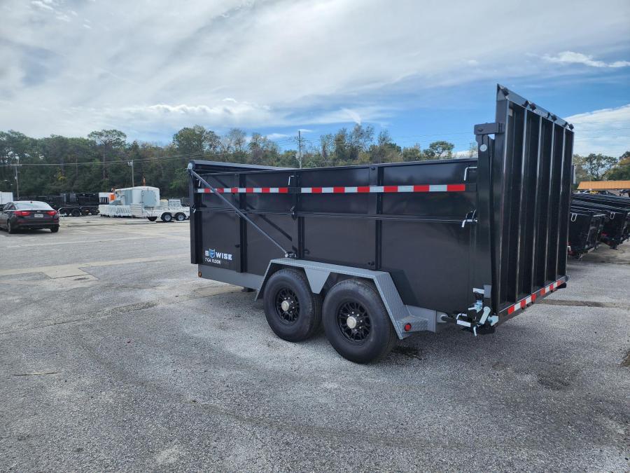 BWISE 15K Ultimate Dump, 7X14, 2 Way Hydraulic Gate, Fold Down Sides, Hyd Jack, Wireless Remote, Aluminum Wheels, Spring Loaded Tarp, 7GA Floor Image 1