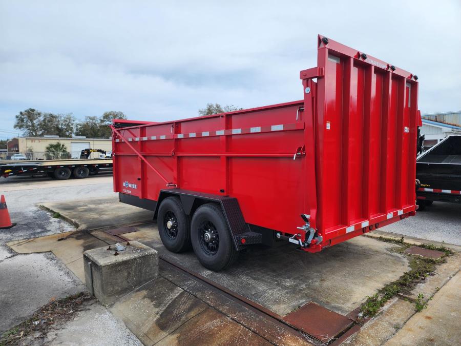 BWISE 15K Ultimate Dump, 7X16, 2 Way Hydraulic Gate, Fold Down Sides, Hyd Jack, Wireless Remote, Aluminum Wheels, Spring Loaded Tarp, 7GA Floor Image 1