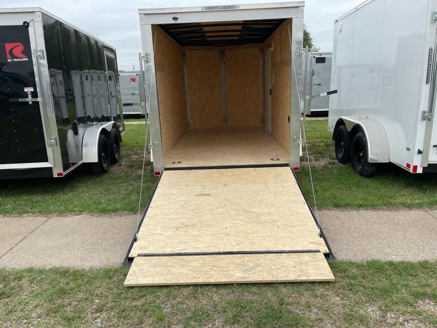 RC 2025 6'x12'x6'IH SA FLAT TOP WEDGE ENCLOSED TRAILER-Silver Image 6