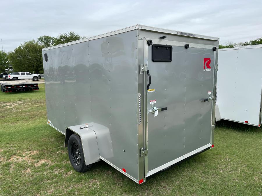 RC 2025 6'x12'x6'IH SA FLAT TOP WEDGE ENCLOSED TRAILER-Silver Image 3