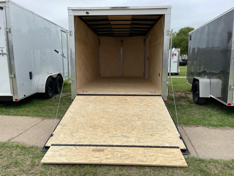 RC 2025 7'x16'x6.5'IH TA FLAT TOP WEDGE ENCLOSED TRAILER-Silver Image 4